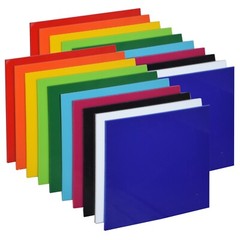 20 Pieces & 10 Colors Opaque Cast Acrylic Sheets 12″ x 12″ x 0.118″ For Crafts