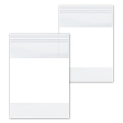 2 Mil Clear Reclosable Plastic Poly Bags 4″ x 8″ with White Block Pack of 2000