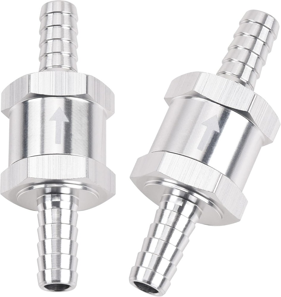 1/4″ Fuel Check Valve One Way Inline Non Return Diesel Gasoline Black 6mm 2Pcs