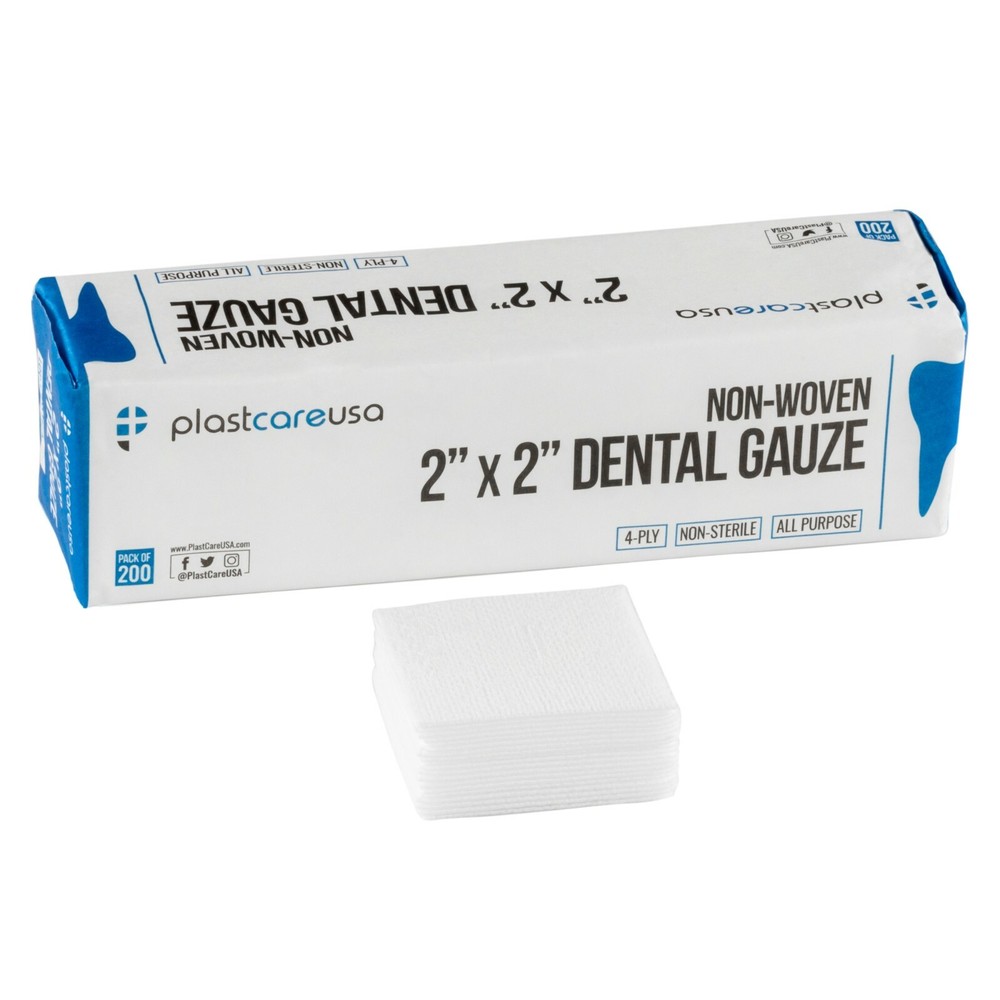 1200 2×2 Non Woven Sponges 4-Ply, Non-Sterile Dental Gauze (6 Pack of 200)