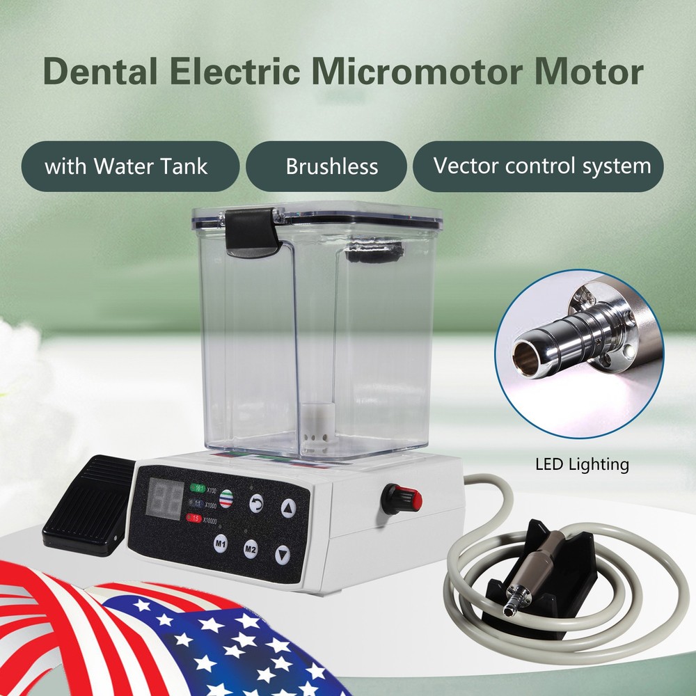 Dental Electric LED Brushless Micro Motor/1:1/1:5 Increasing Handpiece USA