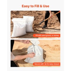 Uimoso 200 Pack Sandbags 16″ x 26″ with 50lb Capacity Heavy Duty Sand Bags