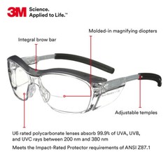 3M NUVO BiFocal READERS Safety Glasses Clear Anti Fog ANSI Z87Protective Eyewear
