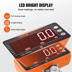 Digital Crane Scale, 2200 lbs/1000 kg, Industrial Heavy Duty Hanging Scale with