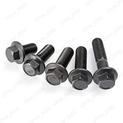 Black 10.9 Steel Fine Thread Hexagon Flange Head Bolts Screws M10 M12 M14 M16