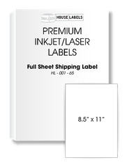 Full Sheet Shipping Labels Self Adhesive Blank 1-UP 8.5″ x 11″ White 200 Sheets