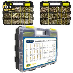 919 Pcs Grade 8.8 Metric Bolt Assortment, M4 M5 M6 M8 Heavy Duty Nuts Kit