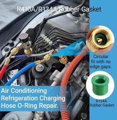 100PCS 1/4″ Quick Coupler Charging Gaskets, HVAC Hose Seals