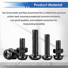 516Pcs Nuts and Bolts Assortment Kit 21-Sizes M3/M4/M5/M6 Nut Bolt Washer Assort