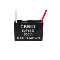 500V 6UF CBB61 Ceiling Fan Motor Running Capacitor 2 Wire 50/60 Hz