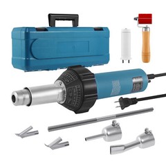 1600W Hot Air Gun Plastic Welding Heat Welder Kit w/ Nozzles & Rod + Box