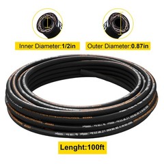 VEVOR Hydraulic Hose Coiled Hydraulic Hose 100ft 1/2″ 2 steel wire 4000 PSI