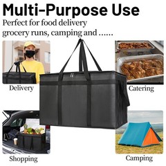 79L Insulated Food Delivery Bag Thermal Waterproof Pizza Bag for Catering Grocer
