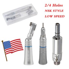 NSK Style Dental Latch/Push Slow Speed Handpiece Contra Angle Air Motor 2/4Holes