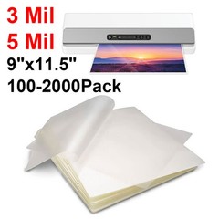 9″x11.5″ Letter Size Thermal Laminating Sheets Clear Laminator Pouches 3Mil 5Mil