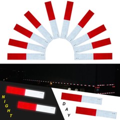 10 pcs DOT-C2 Conspicuity Reflective Tape 2×12” Red White Strip Trailer RV Truck