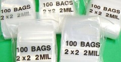 500 Zip Seal Lock Bags 2×2 Clear 2Mil Bags 2″ x 2″ Reclosable Zip Slide Bags
