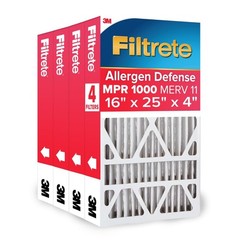 Filtrete 16x25x4 AC Furnace Air Filter, MPR 1000, MERV 11, 16x25x4, White