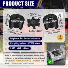 1/2″ to 3/4″ L075 Flexible L-Jaw Coupling Coupler Set Rubber For Log Splitter