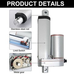 450mm 18″ In Stroke Linear Actuator DC12V 220lbs Max Lift W/ Brackets Heavy Duty