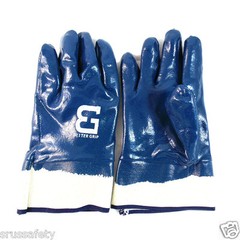 BG Nitrile Coated Rubber PVC Gloves Chemical Resistant,One size,Blue-BG105NITRIL