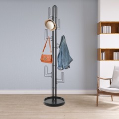 Freestanding Coat Rack Black Clothing Rack Stand Cactus Shape Clothing Stand