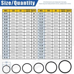 419 PCS Universal O Ring Assortment Set Metric Oil Proof Kit 32 Size O-Ring Case