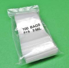 3″ x 5″ Reclosable Bag 100 Clear 2mil Resealable Poly Bags 3×5 2 Mil