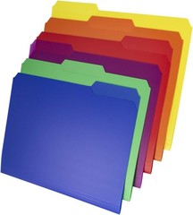 Vibrant 6-Pack Plastic Filing Folders 1/3 Tab for Stylish Document Organization