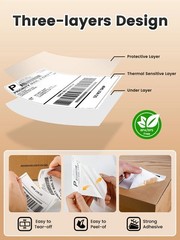 500PCS 4×6 Thermal Shipping Labels Foldable Any Prints Thermal LabelmPaper