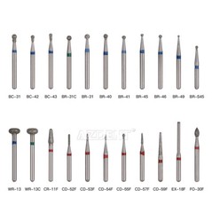25pcs AZDENT Dental FG Diamond Burs For High Speed Handpiece Friction Grip