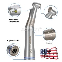 SANDENT Dental 1:1 LED Fiber Optic Handpiece Low Speed Contra Angle E-generator