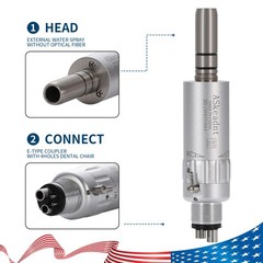 2 HOLES / 4 HOLES Dental Slow Low Speed Handpiece Air Motor E-type ASkeadnt