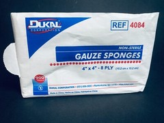 Dukal Cotton Gauze Sponge 8 Ply 4 x 4 in. 9 Packs with 200 Sponges Each