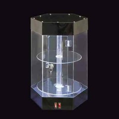 Electric Rotating Clear Display Case with Built In LED Lighting