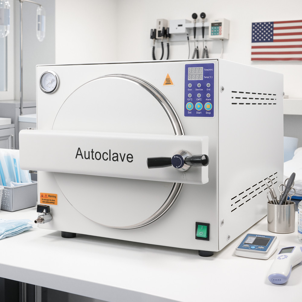 23L Dental Autoclave Steam Sterilizer 250℉&273℉ Stainless Steel 304 Medical