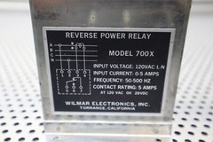 WILMAR ELECTRONICS Model 700X Reverse Power Relay 120VAC 0-5A 50-500Hz Used