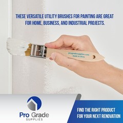 Pro Grade – Chip Paint Brushes – 12 Ea 1 Inch Chip Paint Brush Light Brown
