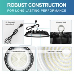 4Pcs 500W UFO Led High Bay Light 5000K Commercial Industrial Gym Led Shop Light