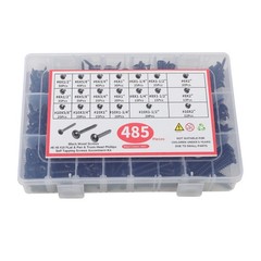Round Head Truss Head Flat Head Screws Assortment – 485 Pcs #6 #8 #10