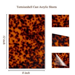 TOEPODO Tortoise Shell Cast Acrylic Sheets 1/8 Thick Acrylic Leopard Pattern …