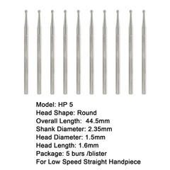Wave Dental HP Burs Carbide Round HP 1/4 6 8 Long Straight Low Speed Bur 44.5m