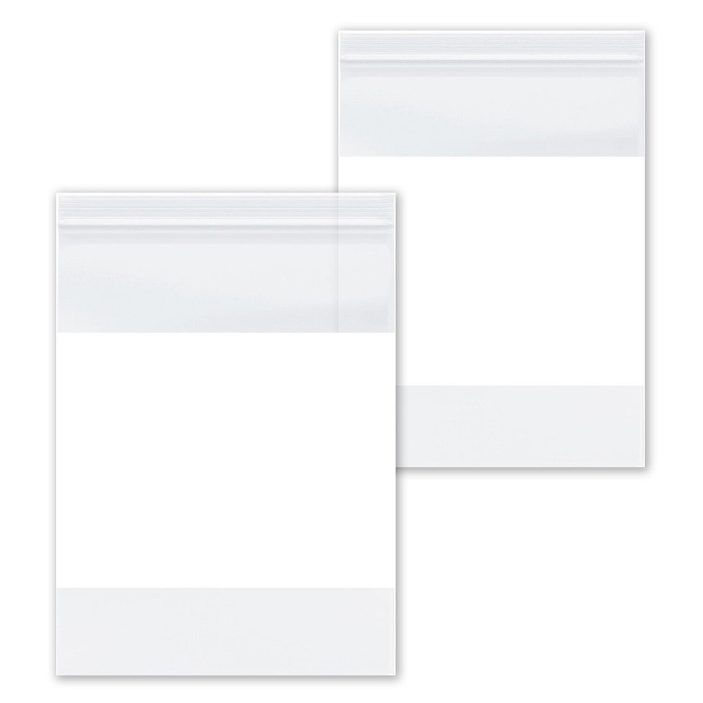 2 Mil Clear Reclosable Poly Bags with White Block Zipper 6″x 9″ Pack of 2000