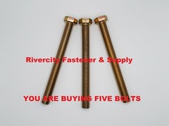 (5) 3/8-24×4 Tap Bolts 3/8 x 4 Grade 8 Hex Head Screws 3/8x24x4 Full Thread bolt