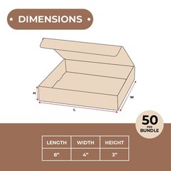 8 x 4 x 3″ Kraft Corrugated Mailing/Shipping Boxes ECT-32B 50/Case