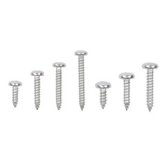 550Pcs 304 SS Wood Screws, Phillips Head #4 #6 #8 #10 #12 Assortment