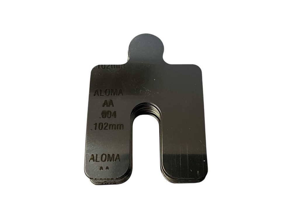 ALOMA AA-0.004 Pre-Cut Stainless Steel Shim Pack of 50, Size AA, 0.004” / 0.102m