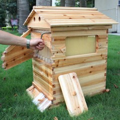 Auto Seep Full Set 7PCS Beehive Honey Hive Frame +Cedarwood Beekeeping Brood Box
