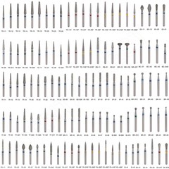 100pcs AZDENT Dental Diamond Burs For High Speed Handpiece Friction Grip 1.6mm