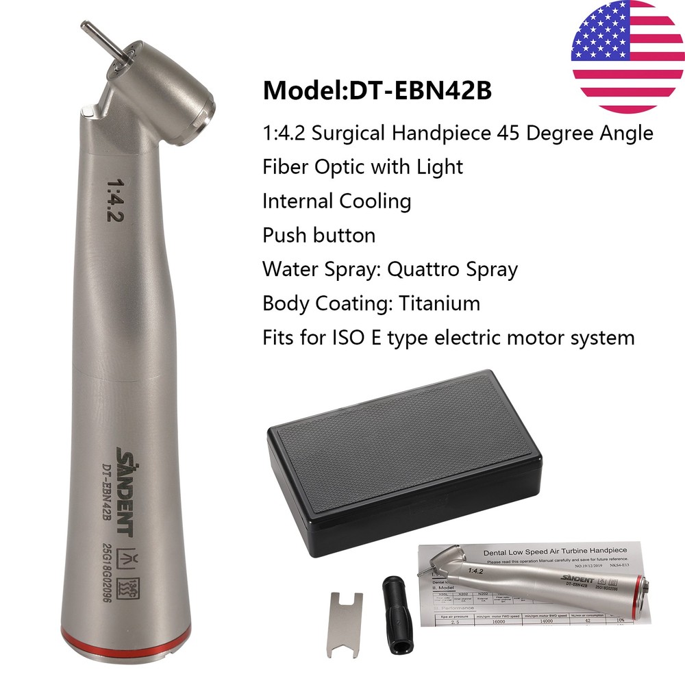 Dental 45° Electric Contra Angle Fiber Optic 1:4.2 Increasing Surgical Handpiece